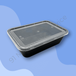 กล่องอาหารเหลี่ยม ขนาด 650 มล. พร้อมฝา
