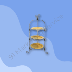 ชั้นโชว์อาหารเหล็กแบบพ่นดำ 3 ชั้น ขนาด 38x43x78 ซม.