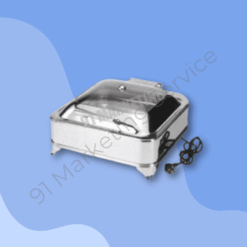 ที่อุ่นอาหารทรงสี่เหลี่ยมจตุรัสด้วยไฟฟ้า ฝาปิดแก้ว ขนาด 41x40x24 ซม.