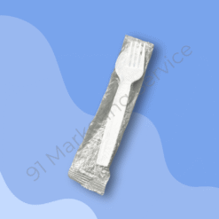 ชุดช้อนส้อมพลาสติกยาว ขนาด 6 นิ้ว ห่อพลาสติก