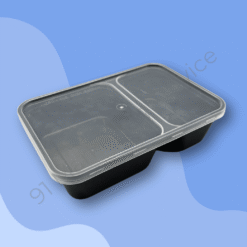 กล่องอาหารเหลี่ยม 2 ช่อง ขนาด 500 มล. พร้อมฝา