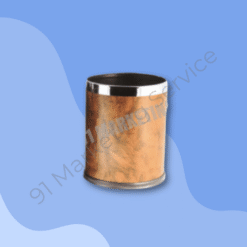 ถังขยะชั้นเดียว หุ้มหนังสีน้ำตาล