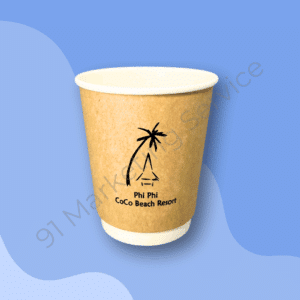 แก้วกระดาษสกรีนโลโก้ ร้านกาแฟ พร้อมบริการผลิตโดย 91 Marketing Service