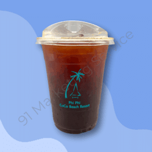 แก้วพลาสติกสกรีนโลโก้ ใส่เครื่องดื่มเย็น ผลิตโดย 91 Marketing Service