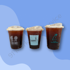 แก้วพลาสติกสกรีนโลโก้ ใส่เครื่องดื่มเย็น ผลิตโดย 91 Marketing Service