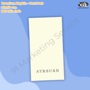 กระดาษแนปกิ้นพรีเมียมพิมพ์โลโก้ สำหรับร้านอาหารและโรงแรม | 91 Marketing Service